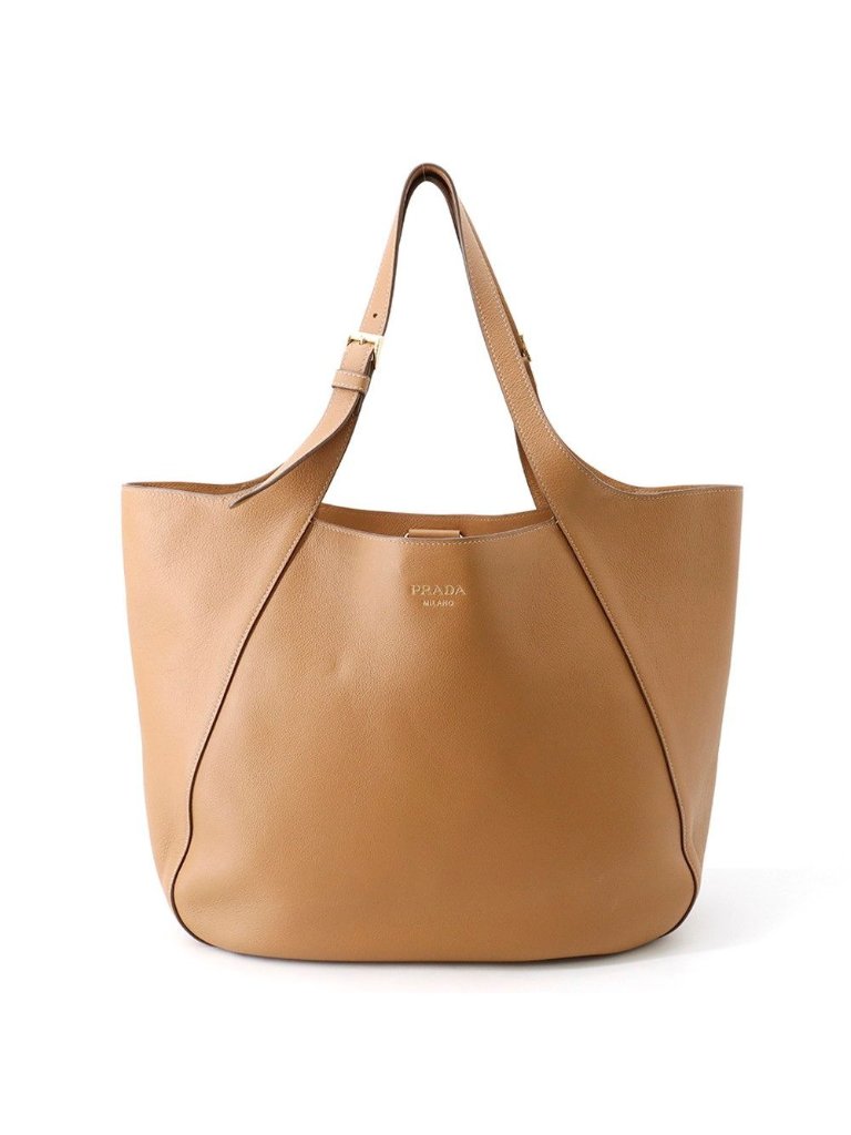 Prada Tote Bag Logo Leather